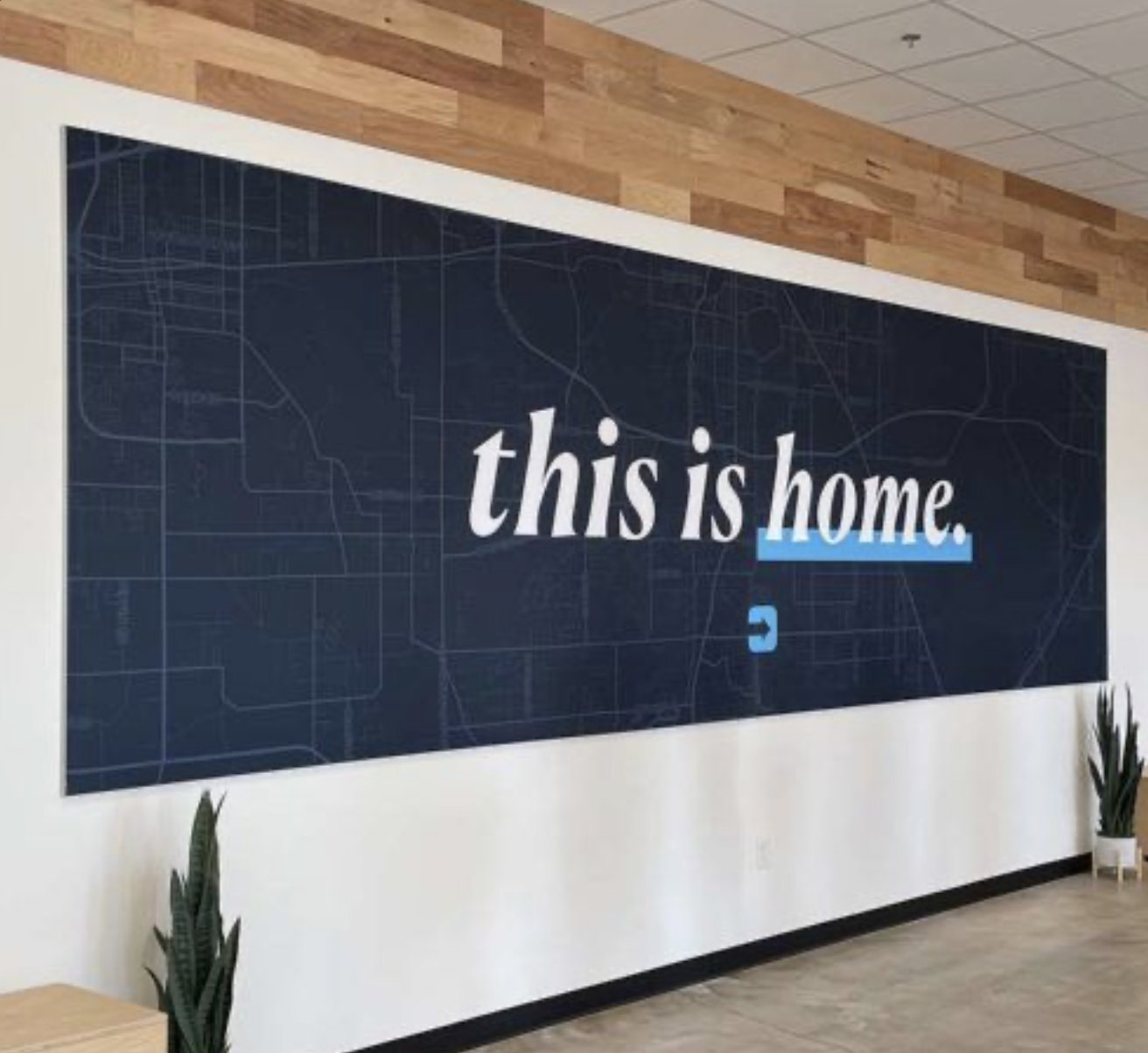 Large-format church wall graphic printed in-house