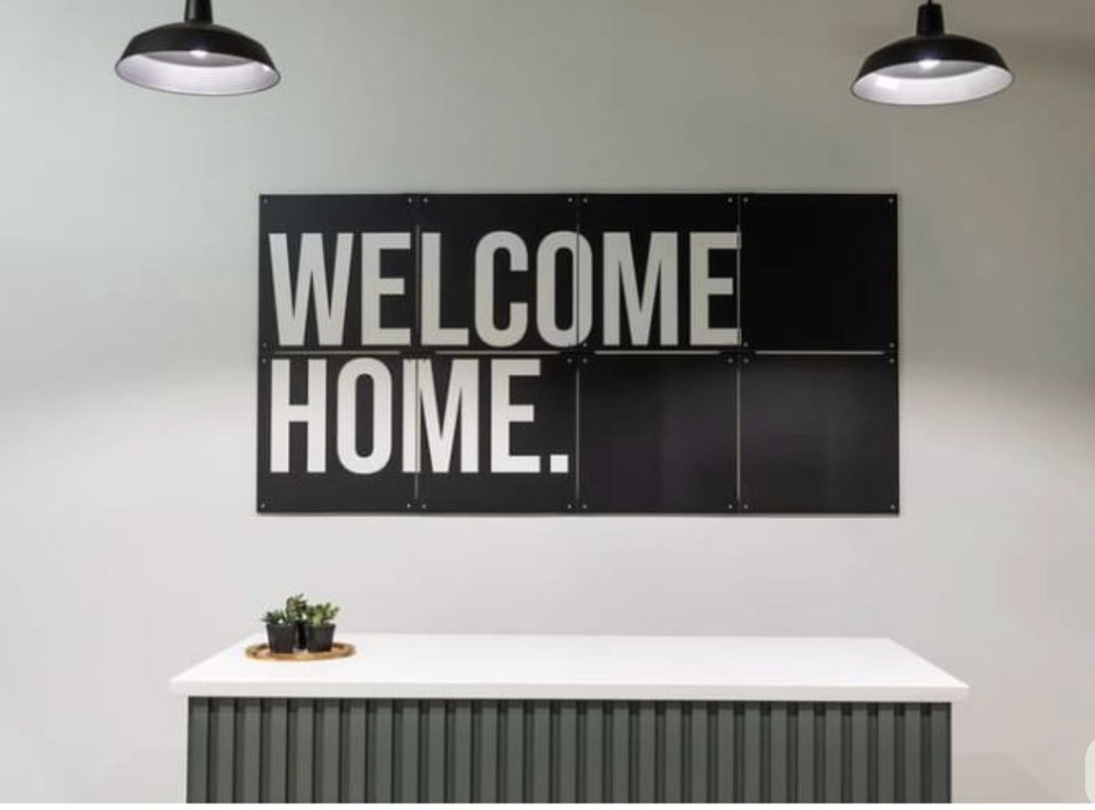 Welcome Home oversized wall sign printed in-house
